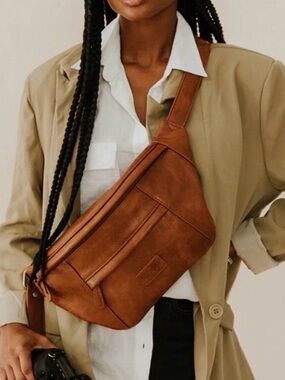 Brown Leather Camera  Sling Bag -